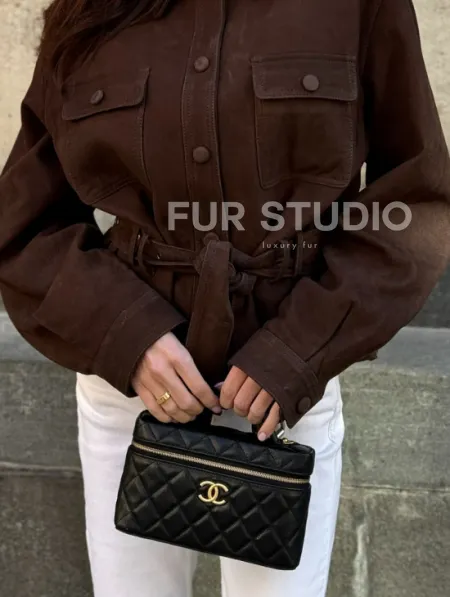 Женская куртка - рубашка из замши - фото 1