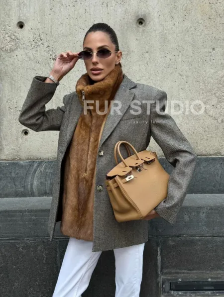 Меховая манишка из норки - фото 12