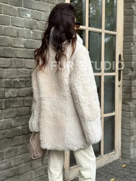 Женская дубленка - мех тиградо - фото 7