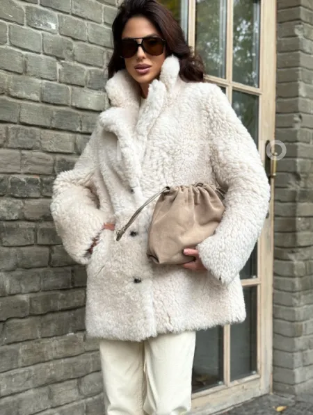 Женская дубленка - мех тиградо - фото 6