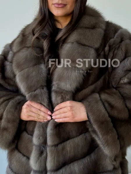 Длинная шуба из соболя - фото 1