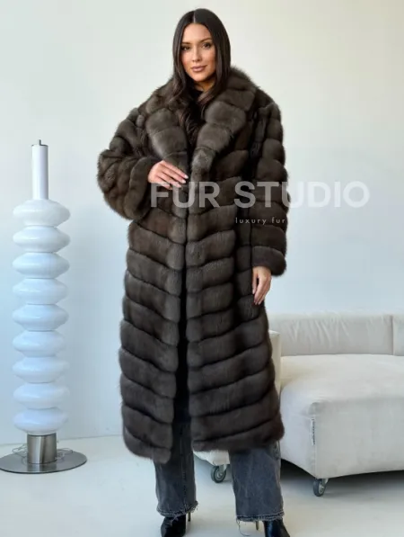 Длинная шуба из соболя - фото 6