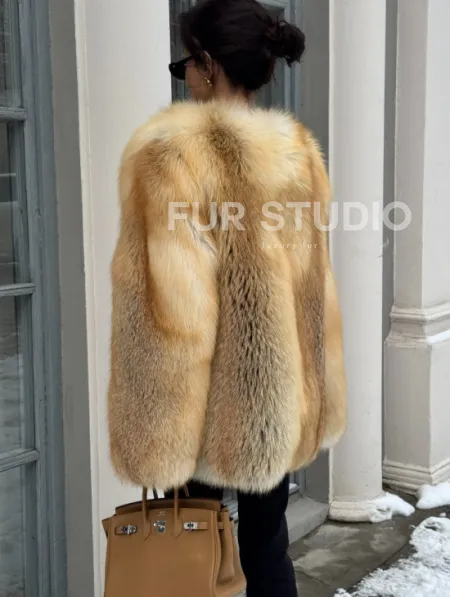 Шуба Premium из меха альпийской лисы - GOLDEN FOX - фото 2