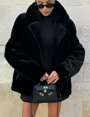 Черная косуха (куртка) из скандинавской норки - фото 2