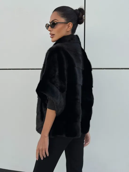 Курточка-жилет трансформер из меха норки с капюшоном - фото 6