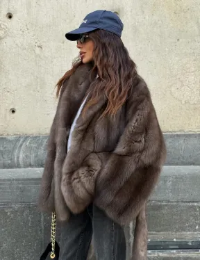 Шуба из меха куницы - автоледи - фото 7