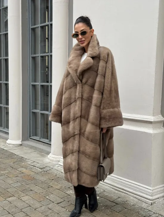 Норковая шуба Бохо из меха скандинавской норки Pastel (большие размеры) - фото 9