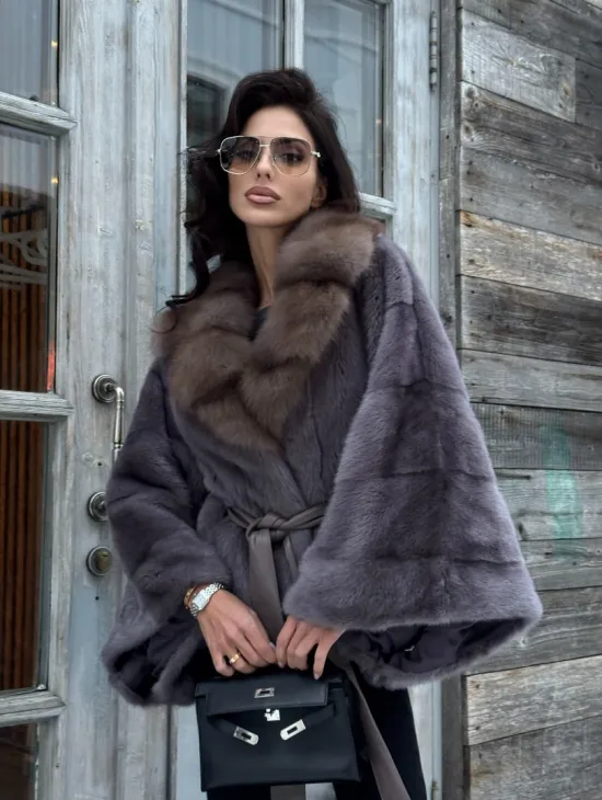 Меховое манто из норки 