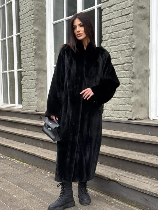 Шуба из аукционной норки «Premium fur» с внутренней резинкой на талии - фото 6