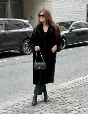 Шуба из меха норки SAGA FURS с капюшоном - фото 3