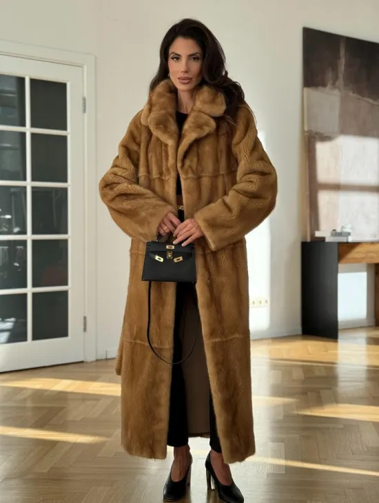 Золотая норковая шуба - фото 5