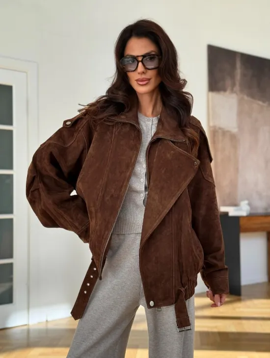 Замшевая куртка женская 2025 - фото 4