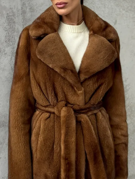 Шуба золотая - норковая - фото 3