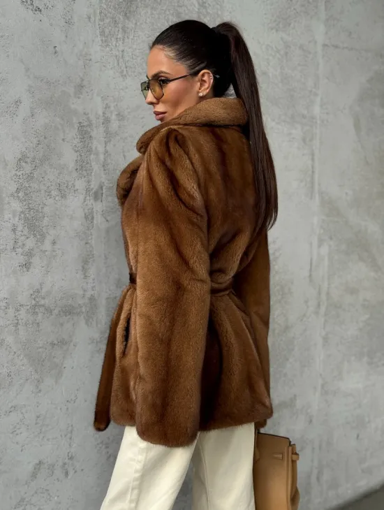 Шуба золотая - норковая - фото 9