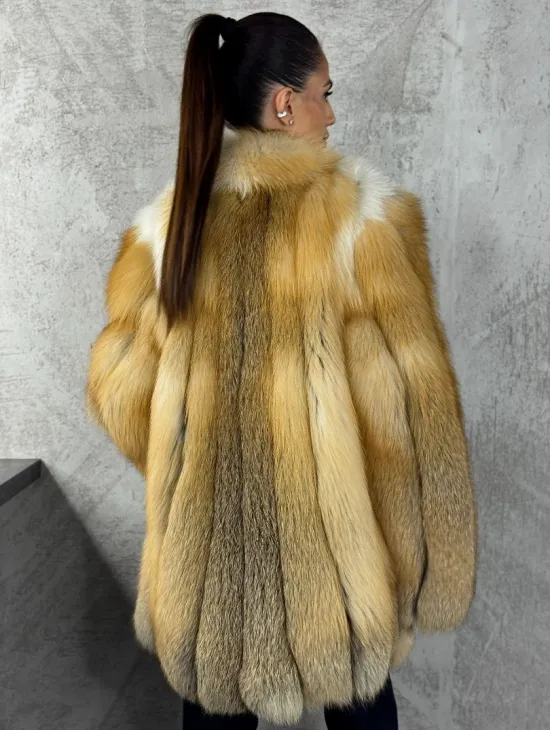 Шуба из меха лисы Gold - фото 3