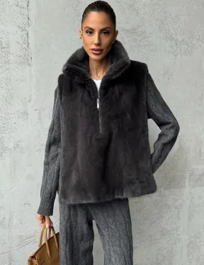 Меховая манишка из меха норки - фото 4