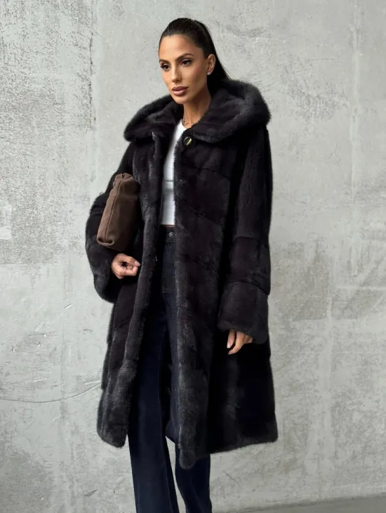 Норковая женская шуба с капюшоном - фото 4