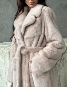 Светлая классическая норковая шуба - фото 2