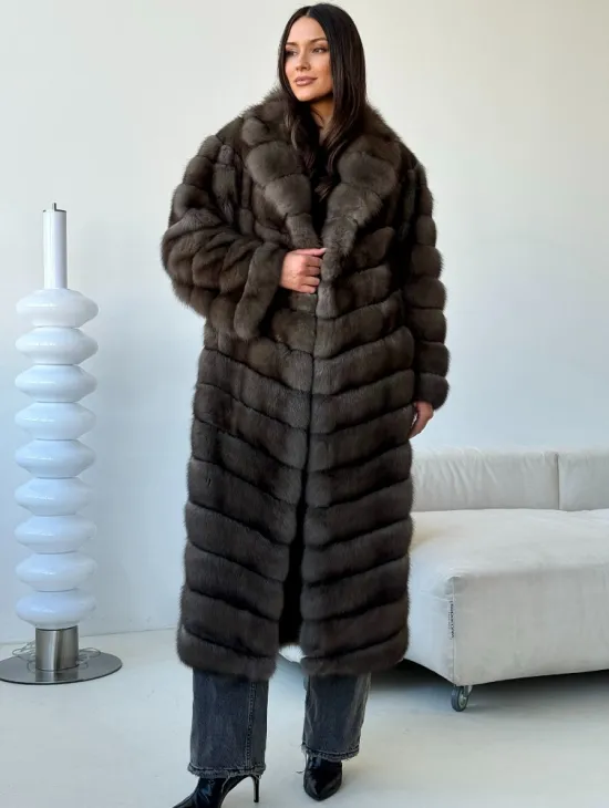 Длинная шуба из соболя - фото 5