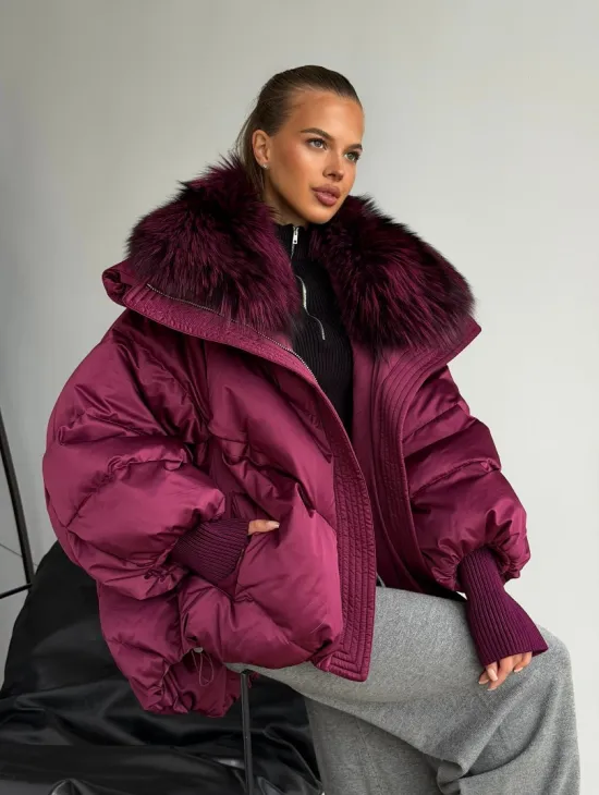 Пуховик с мехом чернобурки - фото 8