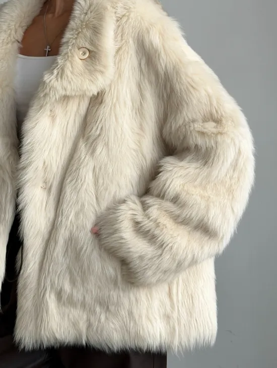 Двухсторонняя дубленка из меха тосканы - фото 3