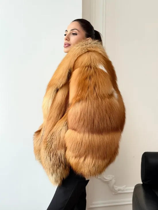Шуба из лисы огневки - фото 8