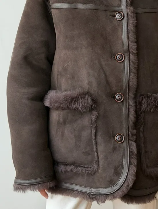 Двухсторонняя дубленка - мех тиградо - фото 1