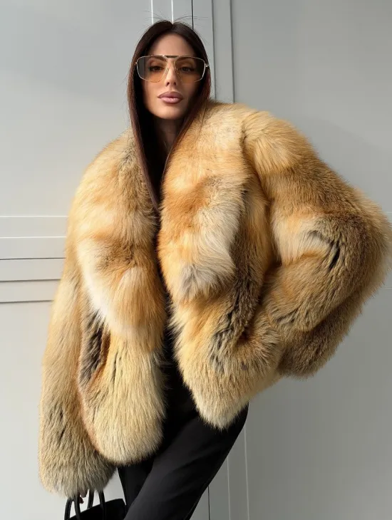 Короткая шубка из лисы Premium Golden Fox - фото 6