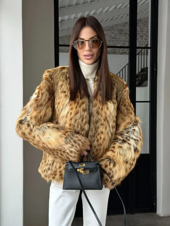 Меховой жакет - шуба из оцелота - фото 24