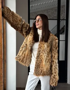 Меховой жакет - шуба из оцелота - фото 27