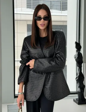 Женский пиджак из натуральной кожи - фото 10