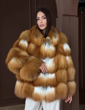 Короткая шуба из рыжей лисы - фото 9