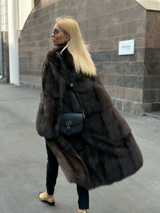 Шуба из баргузинского соболя - цельного кроя - фото 6