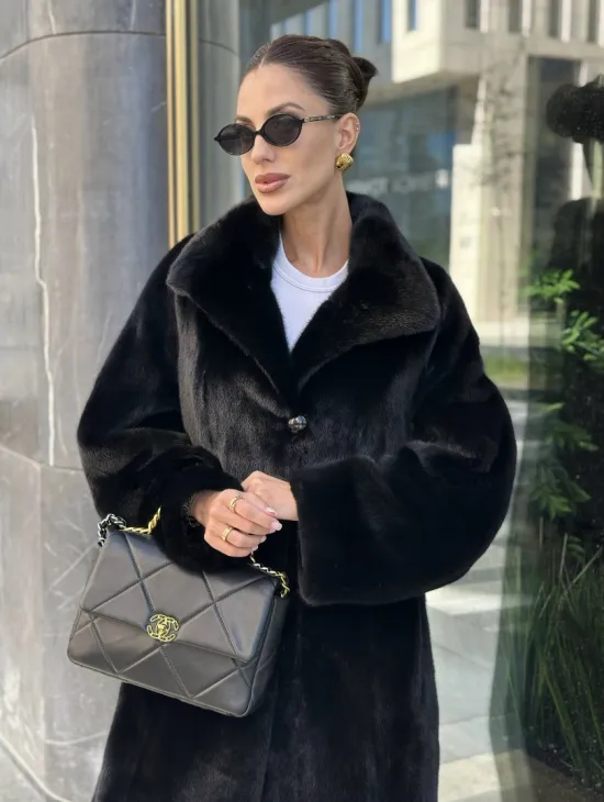 Шуба из аукционного меха норки SAGA FURS - фото 2